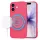 iPhone 17, Puha tapintású MagSafe szilikon tok, mikroszálas béléssel, Techsuit - SoftFlex - Pink