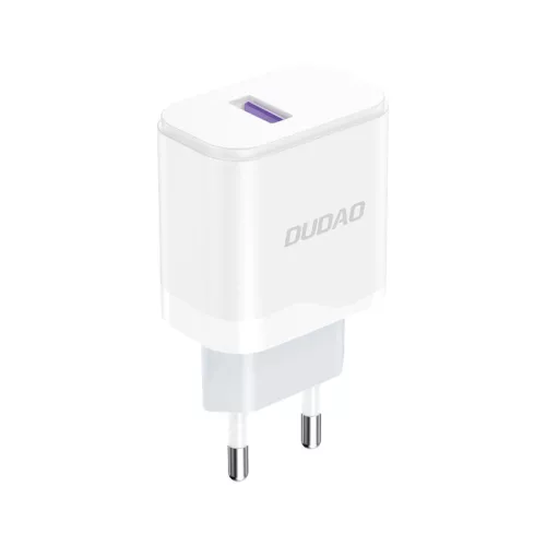 Dudao A20EU fali töltő adapter USB-A 18W + USB-A - USB-C kábel – fehér