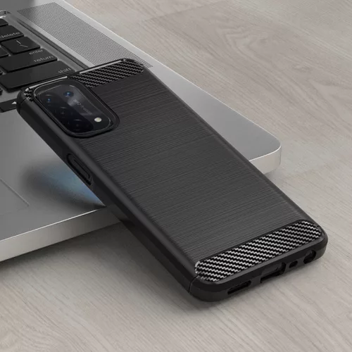 Techsuit - Carbon szilikon tok - Oppo A54 5G / A74 5G / OnePlus Nord N200 5G - Fekete