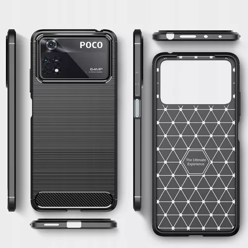 Techsuit - Carbon szilikon tok - Xiaomi Poco X4 Pro 5G - Fekete