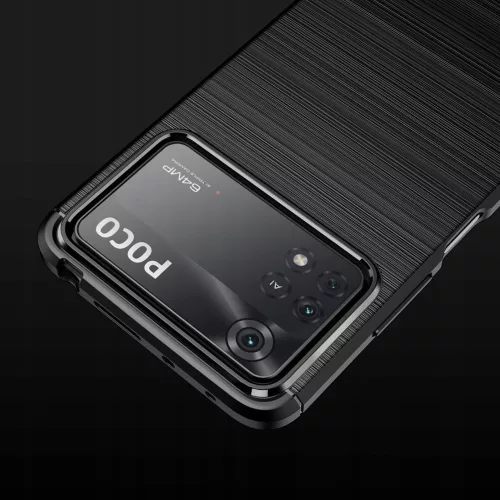 Techsuit - Carbon szilikon tok - Xiaomi Poco X4 Pro 5G - Fekete
