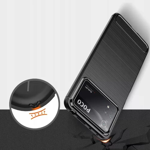 Techsuit - Carbon szilikon tok - Xiaomi Poco X4 Pro 5G - Fekete