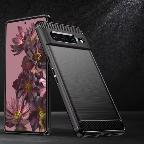 Techsuit - Carbon szilikon tok - Google Pixel 7 Pro - Fekete