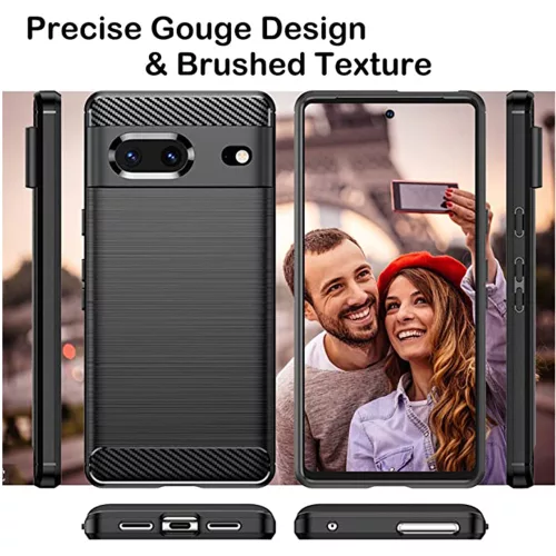 Techsuit - Carbon szilikon tok - Google Pixel 7 - Fekete