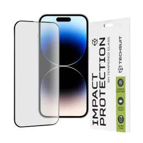  Techsuit - 111D Full Cover / Full Glue üvegfólia - iPhone 14 Pro - Fekete széllel
