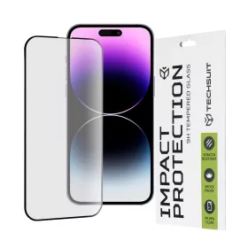   Techsuit - 111D Full Cover / Full Glue üvegfólia - iPhone 14 Pro Max - Fekete széllel
