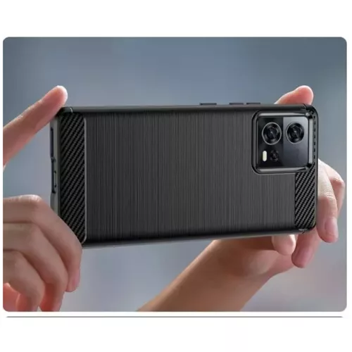 Techsuit - Carbon szilikon tok - Motorola Edge 30 Fusion - Fekete