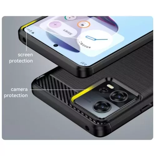 Techsuit - Carbon szilikon tok - Motorola Edge 30 Fusion - Fekete