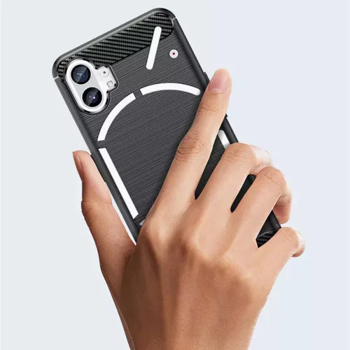 Techsuit - Carbon szilikon tok - Nothing Phone (1) - Fekete