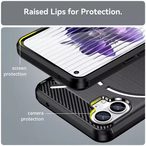 Techsuit - Carbon szilikon tok - Nothing Phone (1) - Fekete