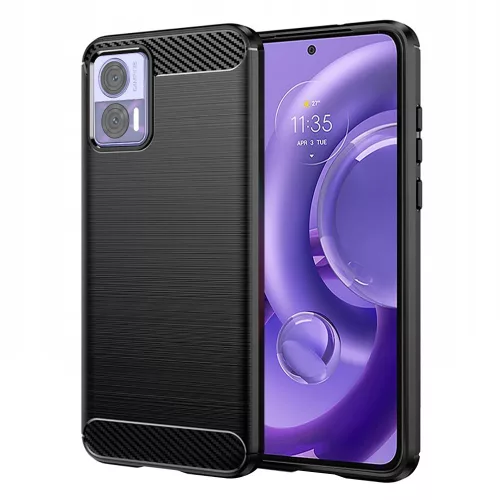 Techsuit - Carbon szilikon tok - Motorola Edge 30 Neo - Fekete