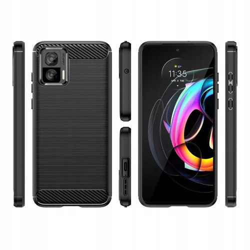 Techsuit - Carbon szilikon tok - Motorola Edge 30 Neo - Fekete