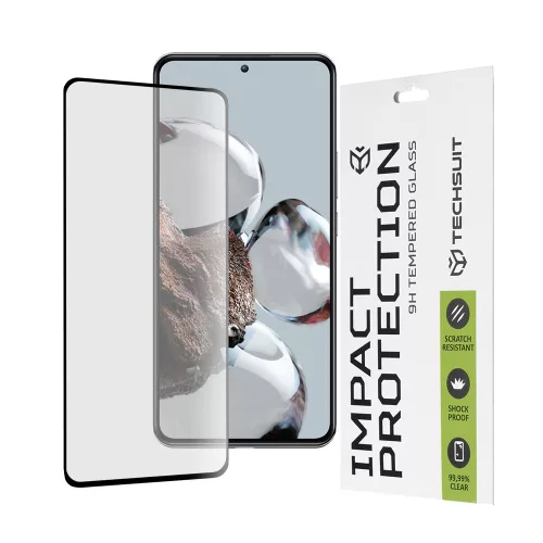 Techsuit - 111D Full Cover / Full Glue üvegfólia - Xiaomi 12T / 12T Pro - Fekete széllel