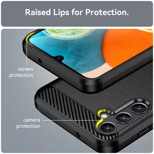 Techsuit - Carbon szilikon tok - Samsung Galaxy A14 4G / A14 5G - Fekete