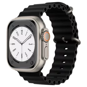   Techsuit - Watchband (W038) - Apple Watch 1/2/3/4/5/6/7/8/9/10/11/SE/SE 2/SE 3 (38/40/41/42mm) - Black