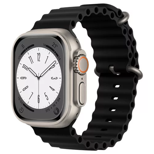 Techsuit - Watchband (W038) - Apple Watch 1/2/3/4/5/6/7/8/9/10/11/SE/SE 2/SE 3 (38/40/41/42mm) - Black