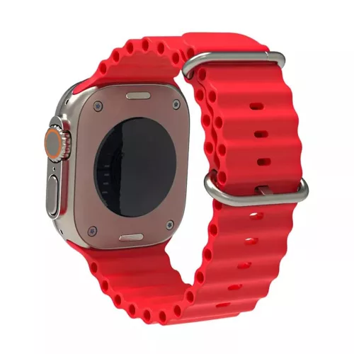 Techsuit - Watchband (W038) - Apple Watch 1/2/3/4/5/6/7/8/9/10/11/SE/SE 2/SE 3 (38/40/41/42mm) - Wine Red