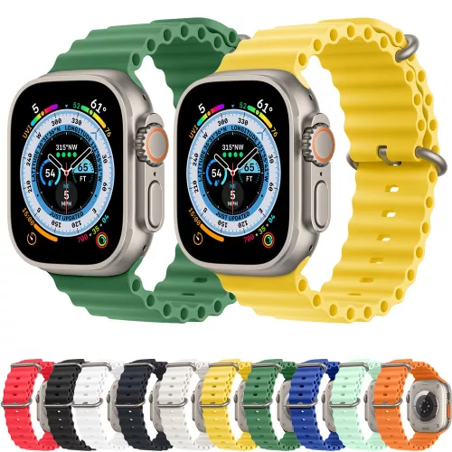 Techsuit - Watchband (W038) - Apple Watch 1/2/3/4/5/6/7/8/9/10/11/SE/SE 2/SE 3/Ultra/2/3 (42/44/45/46/49mm) - Army Green