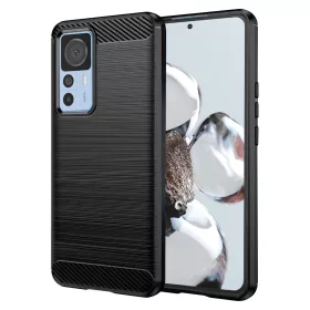   Techsuit - Carbon szilikon tok - Xiaomi 12T / 12T Pro - Fekete