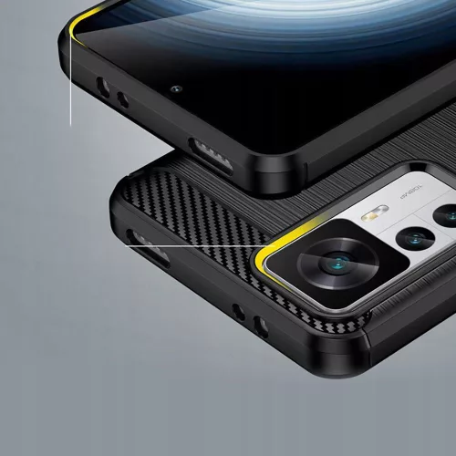 Techsuit - Carbon szilikon tok - Xiaomi 12T / 12T Pro - Fekete