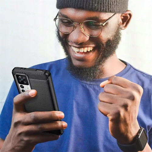Techsuit - Carbon szilikon tok - Xiaomi 12T / 12T Pro - Fekete