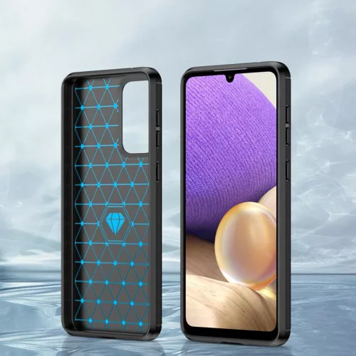 Techsuit - Carbon szilikon tok - Samsung Galaxy A23 4G / A23 5G - Fekete