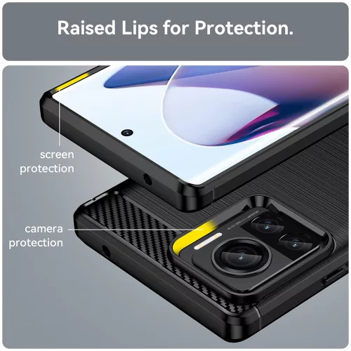 Techsuit - Carbon szilikon tok - Motorola Edge 30 Ultra - Fekete