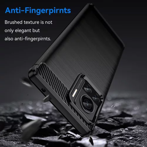 Techsuit - Carbon szilikon tok - Motorola Edge 30 Ultra - Fekete