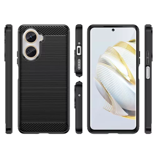 Techsuit - Carbon szilikon tok - Huawei nova 10 SE - Fekete