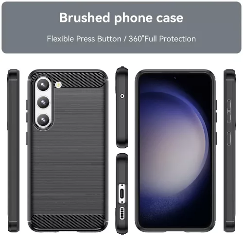 Techsuit - Carbon szilikon tok - Samsung Galaxy S23 - Fekete