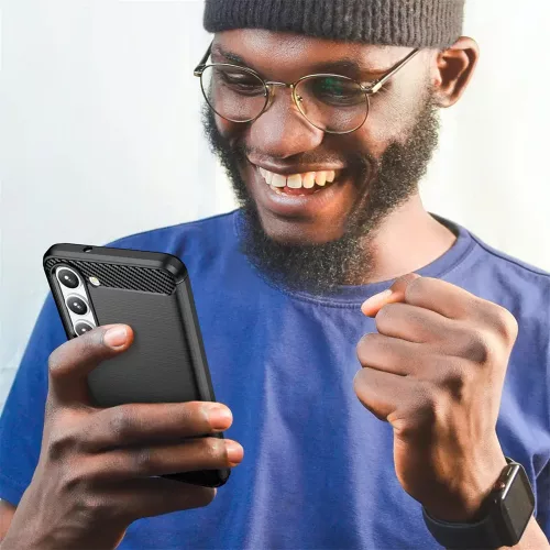 Techsuit - Carbon szilikon tok - Samsung Galaxy S23 - Fekete