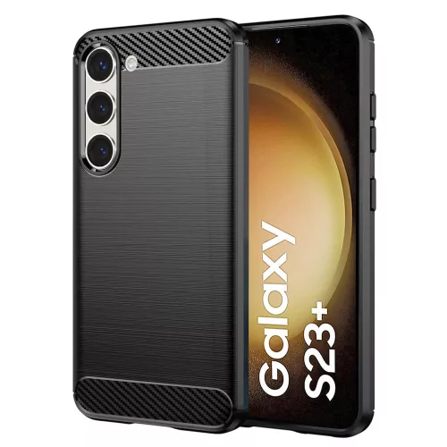 Techsuit - Carbon szilikon tok - Samsung Galaxy S23 Plus - Fekete