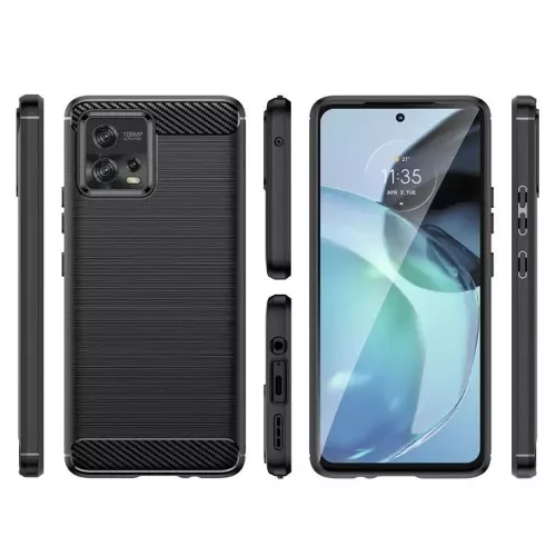 Techsuit - Carbon szilikon tok - Motorola Moto G72 - Fekete