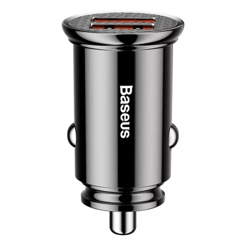 Baseus - Car Charger Circular (CCALL-YD01) - Dual USB 5A Super Fast Charging, QC 3.0 - Black