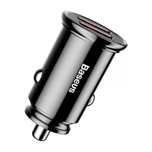 Baseus - Car Charger Circular (CCALL-YD01) - Dual USB 5A Super Fast Charging, QC 3.0 - Black