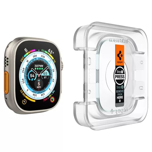 Spigen - (2 pack) Glas.tR EZ Fit (AGL05556) - Apple Watch Ultra / Ultra 2 / Ultra 3 - Clear