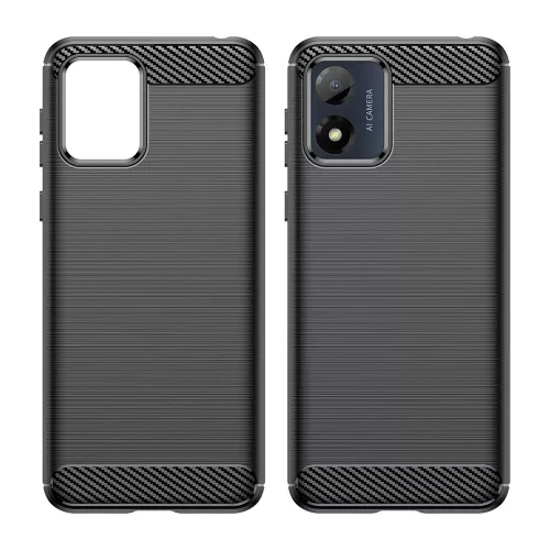 Techsuit - Carbon szilikon tok - Motorola Moto E13 - Fekete