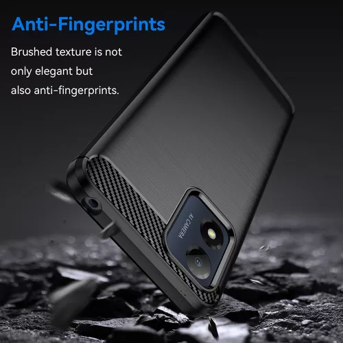 Techsuit - Carbon szilikon tok - Motorola Moto E13 - Fekete