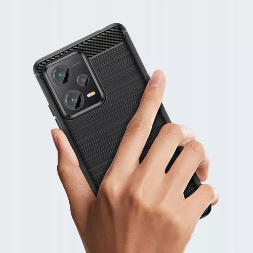 Techsuit - Carbon szilikon tok - Xiaomi Redmi Note 12 5G / Poco X5 - Fekete