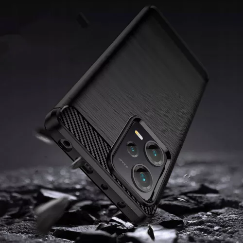 Techsuit - Carbon szilikon tok - Xiaomi Redmi Note 12 5G / Poco X5 - Fekete