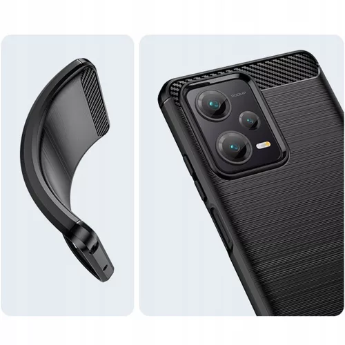 Techsuit - Carbon szilikon tok - Xiaomi Redmi Note 12 5G / Poco X5 - Fekete