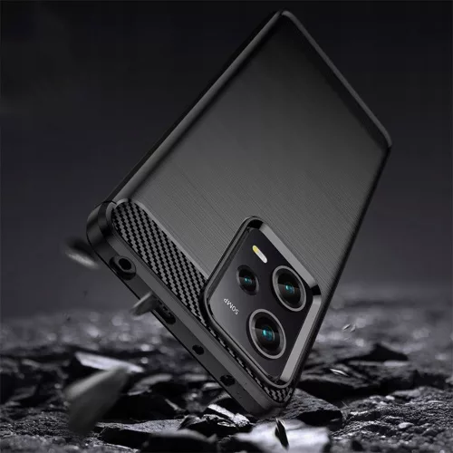 Techsuit - Carbon szilikon tok - Xiaomi Redmi Note 12 Pro 5G / Poco X5 Pro - Fekete