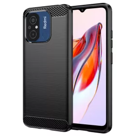 Techsuit - Carbon szilikon tok - Xiaomi Redmi 12C - Fekete