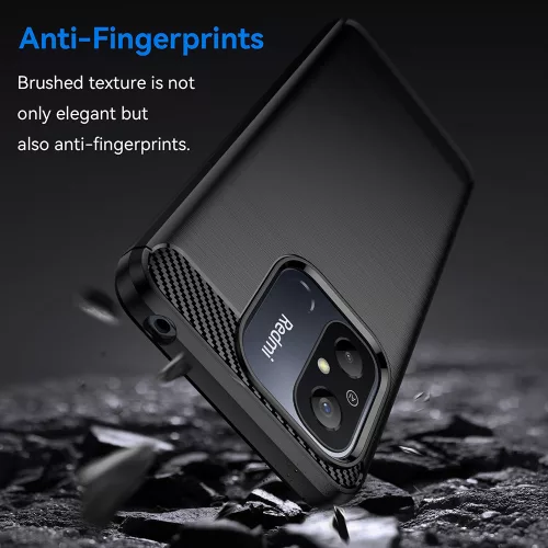 Techsuit - Carbon szilikon tok - Xiaomi Redmi 12C - Fekete