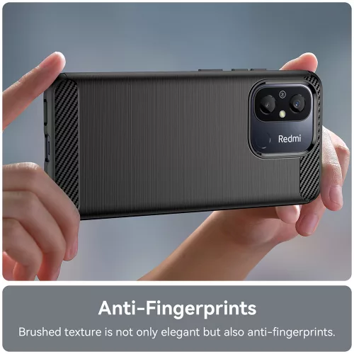 Techsuit - Carbon szilikon tok - Xiaomi Redmi 12C - Fekete