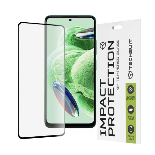 Techsuit - 111D Full Cover / Full Glue üvegfólia - Xiaomi Redmi Note 12 5G / Note 12 4G / Poco X5 - Fekete széllel