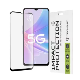  Techsuit - 111D Full Cover / Full Glue üvegfólia - Oppo A58 5G / A78 5G - Fekete széllel