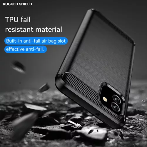 Techsuit - Carbon szilikon tok - Samsung Galaxy A04e / M04 - Fekete