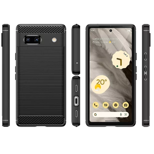 Techsuit - Carbon szilikon tok - Google Pixel 7a - Fekete