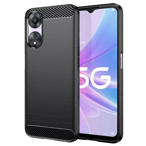 Techsuit - Carbon szilikon tok - Oppo A58 5G / A78 5G - Fekete